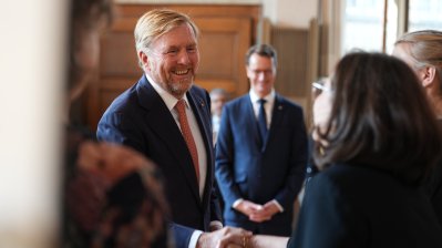Gemeinsamer Besuch von König Willem-Alexander und Ministerpräsident Hendrik Wüst im Haus der Niederlande in Münster