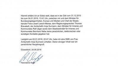 Silvesternacht in Köln – Eidesstattliche Versicherungen