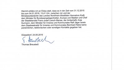 Silvesternacht in Köln – Eidesstattliche Versicherungen