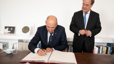 Ministerpräsident Armin Laschet trifft den slowenischen Ministerpräsidenten S.E. Janez Janša