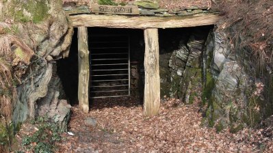 Das Bild zeigt den Stollen Marsfeld im Naturpark Arnsberger Wald.