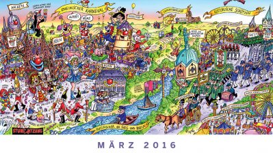Das Bild zeigt das März Kalenderblatt des neuen NRW Kalenders 2016.