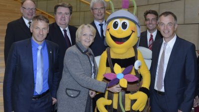 Maskottchen Tolbienchen zur Landesgartenschau Zülpich 2014