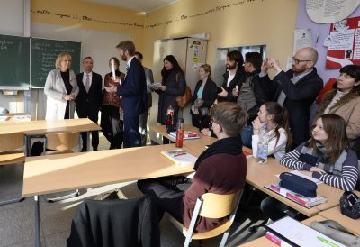 Gute Schule 2020: Ministerpräsidentin  Hannelore Kraft besucht Lore-Lorentz-Berufskolleg in Düsseldorf 