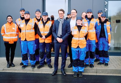 Ministerpräsident Hendrik Wüst bei Spatenstich für neues ICE-Werk in Dortmund