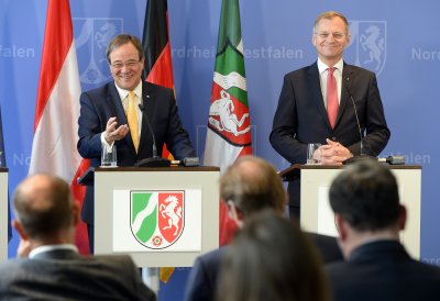 Ministerpräsident Armin Laschet empfängt den Landeshauptmann von Oberösterreich