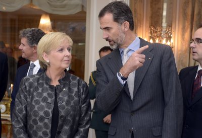 Ministerpräsidentin Hannelore Kraft und S. M. König Felipe VI von Spanien im Anwesen von Liz Mohn anlässlich eines Mittagessens mit dem Deutsch-Spanischen Unternehmerrat.
