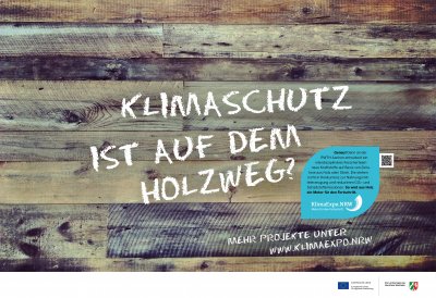 Plakat "Klimaschutz ist auf dem Holzweg?"