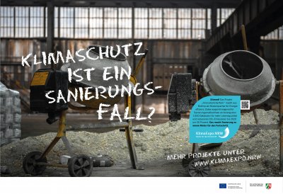 Plakat " Klimaschutz ist ein Sanierungsfall?"