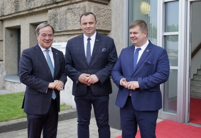 Ministerpräsident Laschet empfängt Schlesiens Marschall Jakub Chełstowski