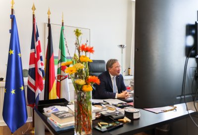 Bilaterales Gespräch von Ministerpräsident Armin Laschet mit dem britischen Außenminister Dominic Raab
