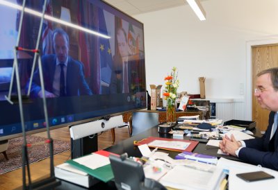 Bilaterales Gespräch von Ministerpräsident Armin Laschet mit dem britischen Außenminister Dominic Raab