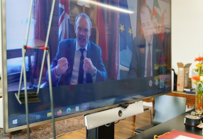 Bilaterales Gespräch von Ministerpräsident Armin Laschet mit dem britischen Außenminister Dominic Raab