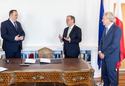 Ministerpräsident Laschet empfängt Schlesiens Marschall Jakub Chełstowski