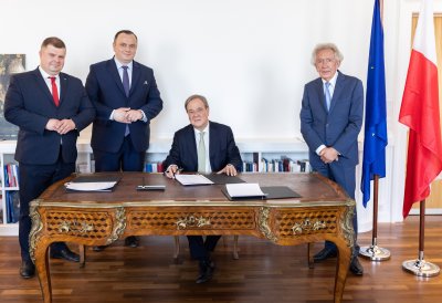 Ministerpräsident Laschet empfängt Schlesiens Marschall Jakub Chełstowski