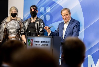Ministerpräsident Armin Laschet eröffnet Zentrum zur Vernetzung der Games-Branche mit weiteren Wirtschaftsbereichen in Düsseldorf