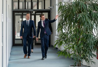 Ministerpräsident Hendrik Wüst empfängt Ministerpräsidenten der Deutschsprachigen Gemeinschaft Ostbelgiens Oliver Paasch