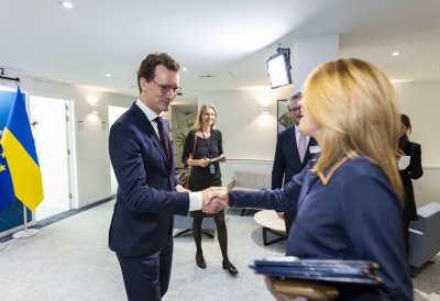 Ministerpräsident Hendrik Wüst trifft die Präsidentin des Europäischen Parlaments Roberta Metsola