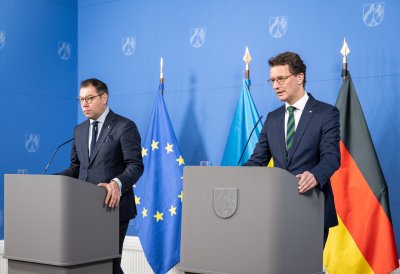 Ministerpräsident Hendrik Wüst empfängt den Botschafter der Ukraine Oleksii Makeiev