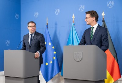 Ministerpräsident Hendrik Wüst empfängt den Botschafter der Ukraine Oleksii Makeiev