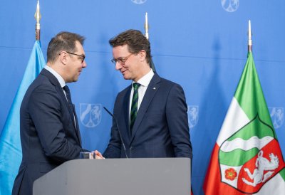 Ministerpräsident Hendrik Wüst empfängt den Botschafter der Ukraine Oleksii Makeiev