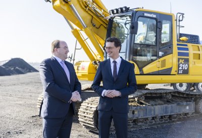 Ministerpräsident Hendrik Wüst besucht das Duisburg Gateway Terminal 