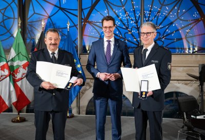 Polizeihauptkommissare Joachim Hoen aus Hamm und Mario Reck aus Welver