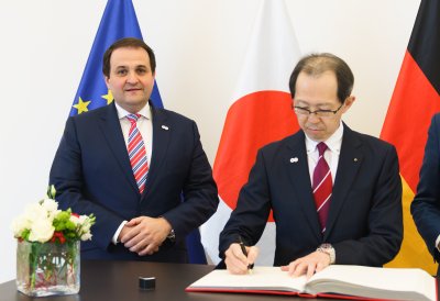 Ministerpräsident Hendrik Wüst trifft den Gouverneur der Präfektur Fukushima Masao Uchibori