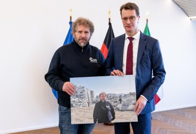 Ministerpräsident Wüst dankt nordrhein-westfälischen Helfern für Erdbebeneinsatz in der Türkei und Syrien