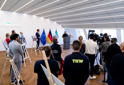 Ministerpräsident Wüst dankt nordrhein-westfälischen Helfern für Erdbebeneinsatz in der Türkei und Syrien