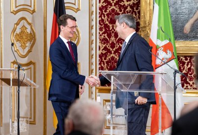 Gemeinsame Kabinettsitzung der Länder Nordrhein-Westfalen und Bayern in München