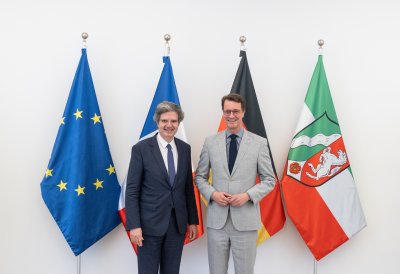 Ministerpräsident Hendrik Wüst empfängt den Botschafter der Französischen Republik