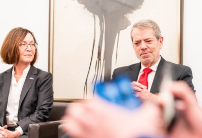 Ministerpräsident Wüst empfängt Gouverneur von Nebraska Jim Pillen 