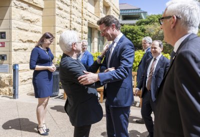 Ministerpräsident Wüst besucht die Stanford University im Süden von San Francisco