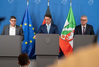 Pressekonferenz mit Spitzvertretern der nordrhein-westfälischen Industrie