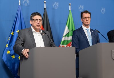 Pressekonferenz mit Spitzvertretern der nordrhein-westfälischen Industrie