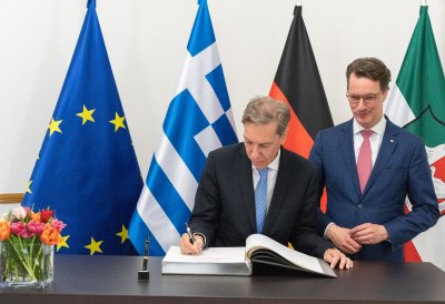 Ministerpräsident Hendrik Wüst empfängt den Botschafter Griechenlands