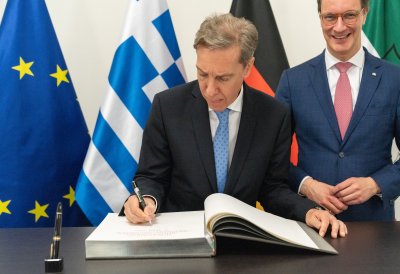 Ministerpräsident Hendrik Wüst empfängt den Botschafter Griechenlands