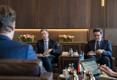 Ministerpräsident Hendrik Wüst empfängt den Botschafter Griechenlands