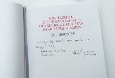 Ministerpräsident Wüst empfängt den Premierminister der Republik Usbekistan Abdulla Aripov