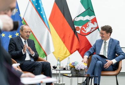 Ministerpräsident Wüst empfängt den Premierminister der Republik Usbekistan Abdulla Aripov