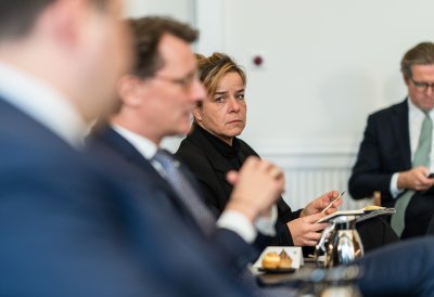 Ministerpräsident Wüst empfängt den Gouverneur von Minnesota Tim Walz