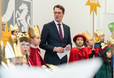 Ministerpräsident Hendrik Wüst empfängt Sternsinger