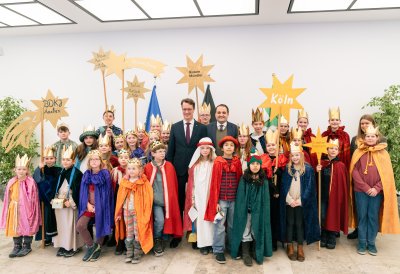 Ministerpräsident Hendrik Wüst empfängt Sternsinger