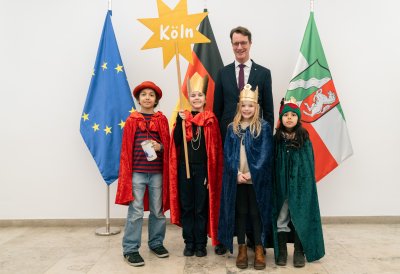 Ministerpräsident Hendrik Wüst empfängt Sternsinger