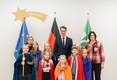 Ministerpräsident Hendrik Wüst empfängt Sternsinger