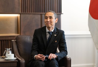 Ministerpräsident Hendrik Wüst empfängt Gouverneur der japanischen Präfektur Fukushima Masao Uchibori