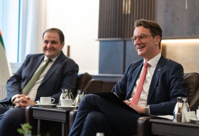 Ministerpräsident Hendrik Wüst empfängt Gouverneur der japanischen Präfektur Fukushima Masao Uchibori