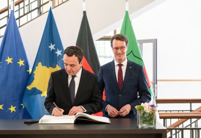 Ministerpräsident Wüst empfängt den Premierminister der Republik Kosovo Albin Kurti