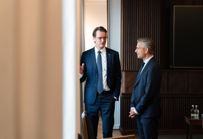 Ministerpräsident Wüst empfängt österreichischen Bundesminister Wolfgang Hattmannsdorfer